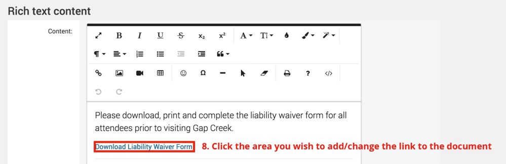Content items document link