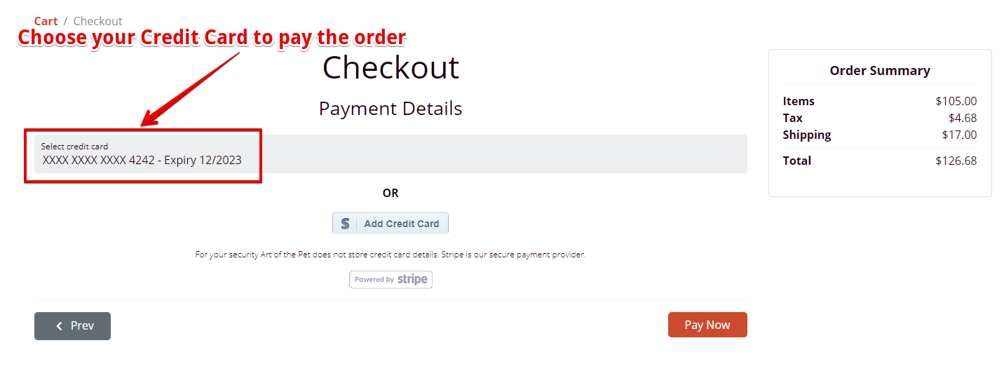 Choose credit card